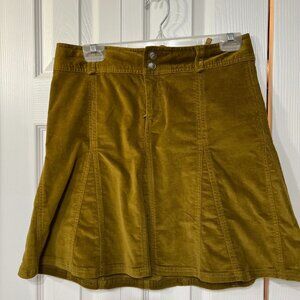 Athleta Skirt Women Size 4 Gold Brown Corduroy Unlined Casual Athletic A-line